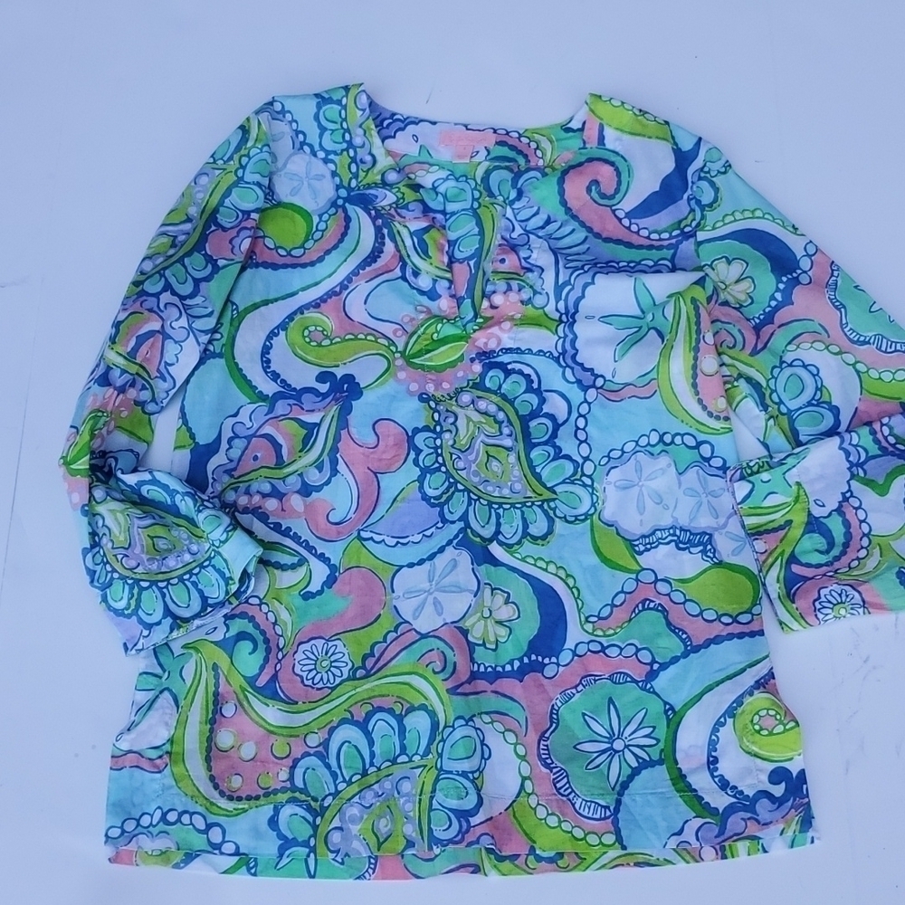 Lilly Pulitzer Tunic cotton Sand dollar pattern Small